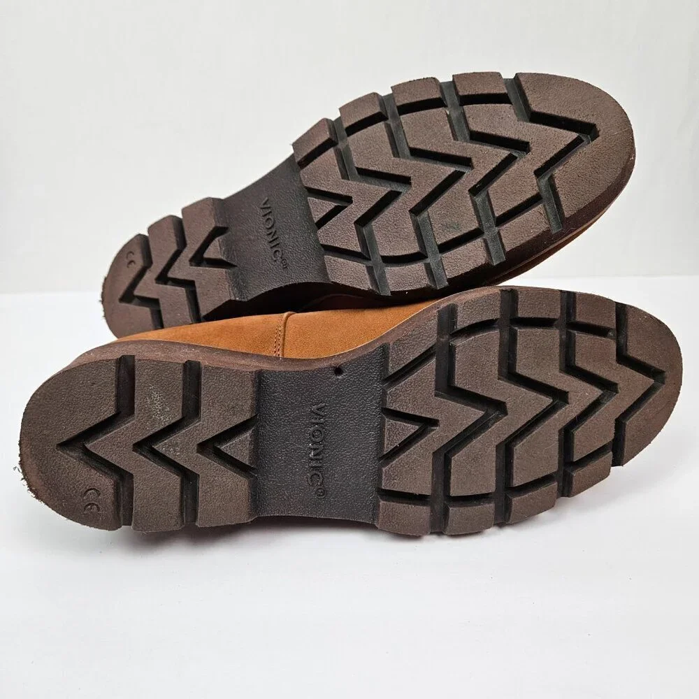 Vionic Brown Suede Willa Wedge Shoes‎ Arch Support Neutral Comfortable Lug Sole